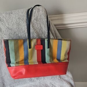 Fendi Vibrant Striped Tote Bag
